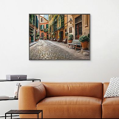 Masterpiece Cobblestone Stroll Framed Canvas Wall Art