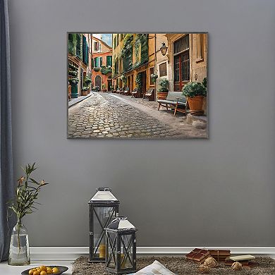 Masterpiece Cobblestone Stroll Framed Canvas Wall Art
