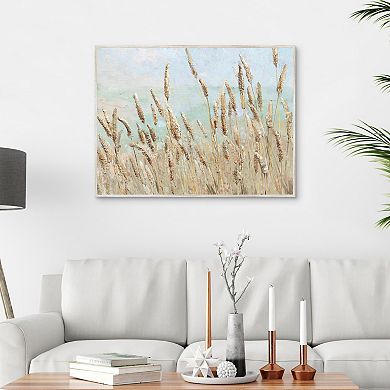Masterpiece Wild Beach Reeds Framed Canvas Wall Art