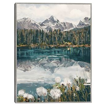 Masterpiece Winter Lake Portrait Framed Canvas Wall Art