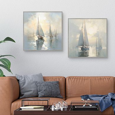 Masterpiece Silent Sailing I & II Framed Canvas Wall Art Set