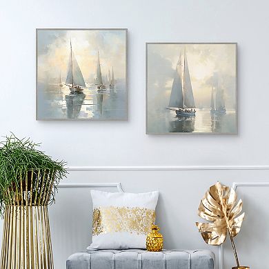 Masterpiece Silent Sailing I & II Framed Canvas Wall Art Set