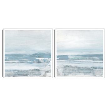 Masterpiece Soft Seas I & II Framed Canvas Wall Art Set