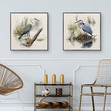 Masterpiece Linen Seabird Portrait I & II Canvas Wall Art Set