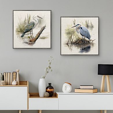 Masterpiece Linen Seabird Portrait I & II Canvas Wall Art Set