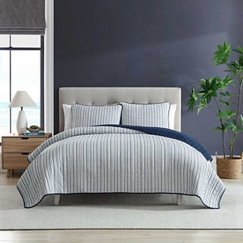 Nautica Marina Stripe Navy Quilt Set