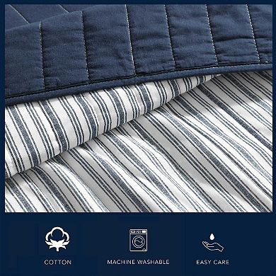 Nautica Marina Stripe Navy Quilt Set