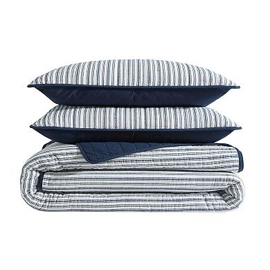 Nautica Marina Stripe Navy Quilt Set