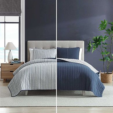 Nautica Marina Stripe Navy Quilt Set