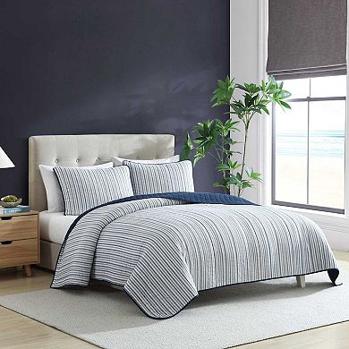 Nautica Marina Stripe Navy Quilt Set