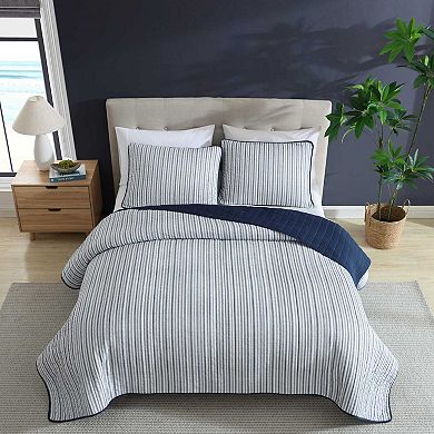 Nautica Marina Stripe Navy Quilt Set