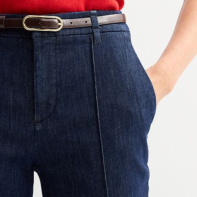 Women's Nine West Pintuck Bootcut Denim Trousers