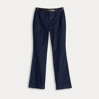 Women's Nine West Pintuck Bootcut Denim Trousers
