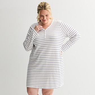 Plus Size Croft & Barrow® Textured Knit Pajama Sleepshirt