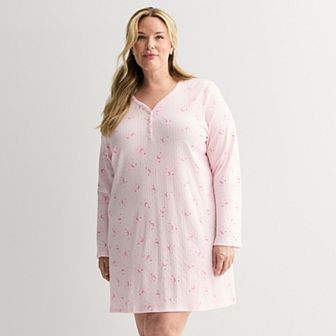 Plus Size Croft & Barrow® Textured Knit Pajama Sleepshirt