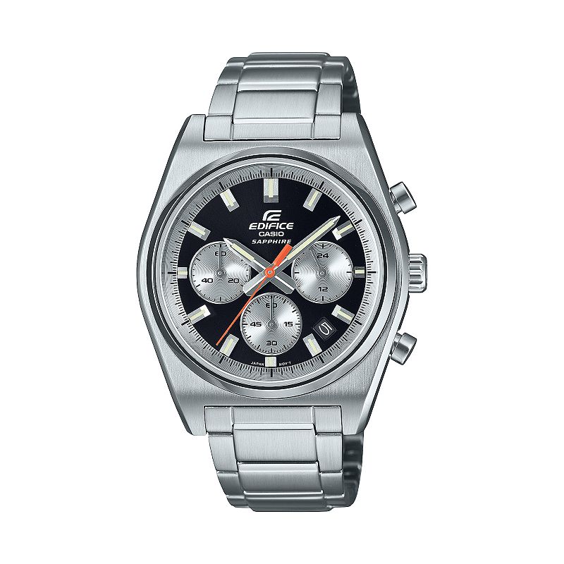 Casio Men's Edifice Motorsports Stainless Steel Silver Chronograph Watch - EFB730D-7AV, Size: 47MM, Black