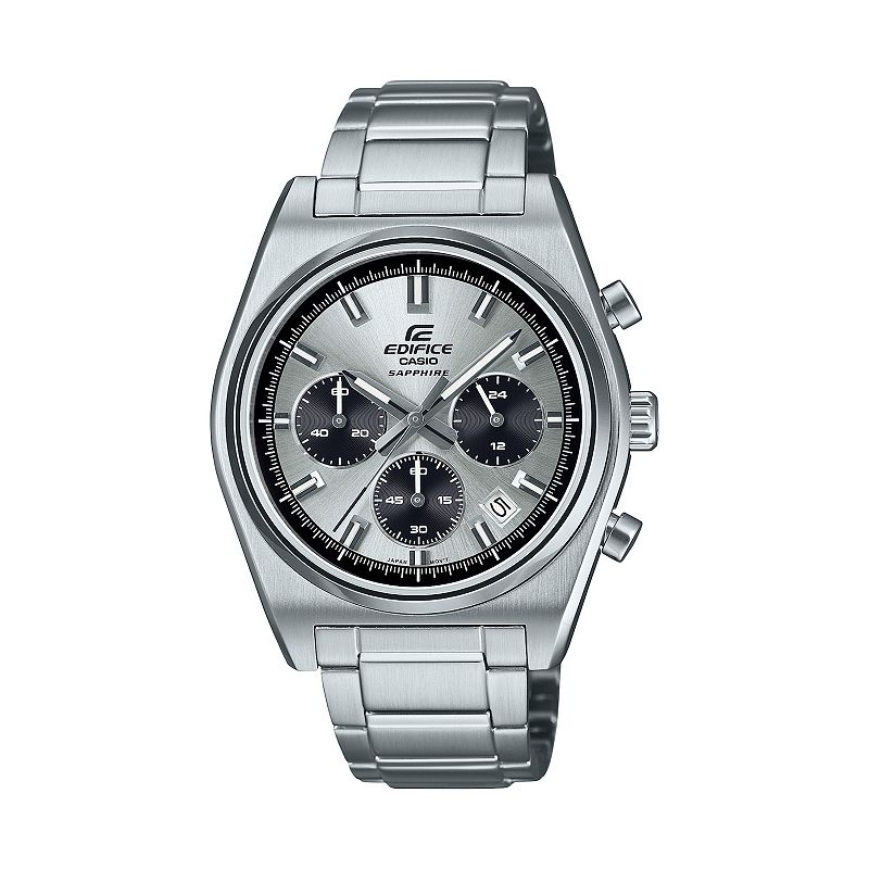 Casio Men's Edifice Motorsports Stainless Steel Silver Chronograph Watch - EFB730D-7AV, Size: 47MM