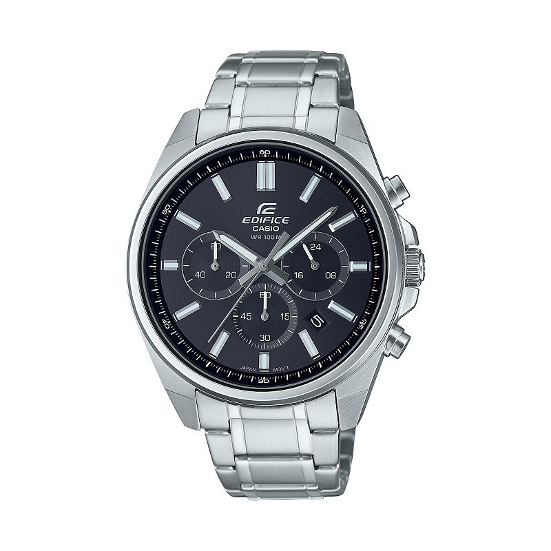 Casio Men's Edifice Stainless Steel Chronograph Watch - EFV-650D-3AVCR, Size: 44MM, Black