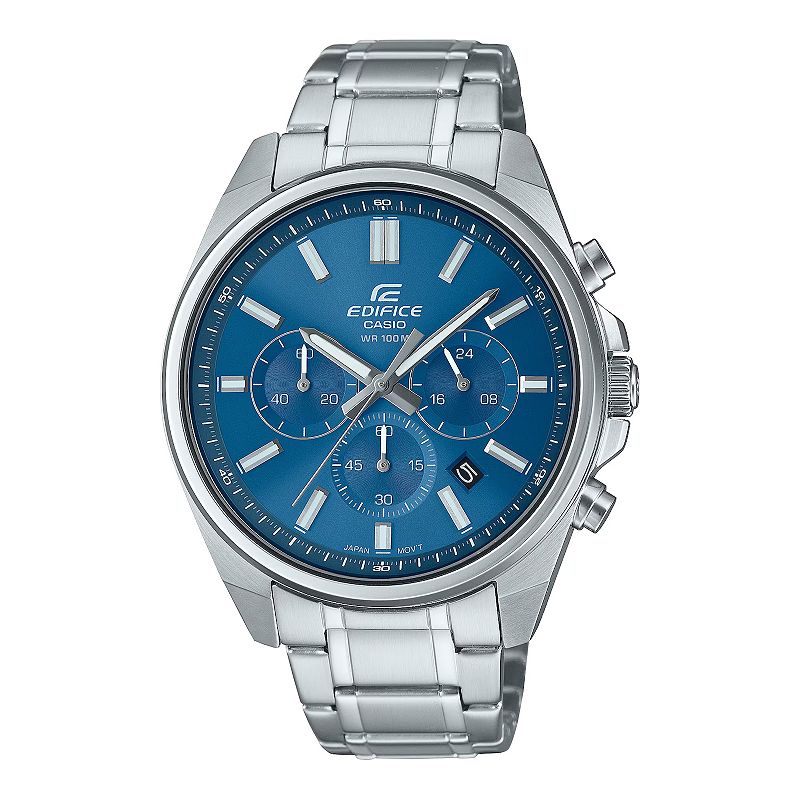 Casio Men's Edifice Stainless Steel Chronograph Watch - EFV-650D-3AVCR, Size: 44MM, Blue
