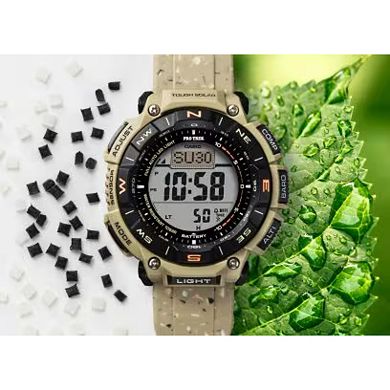 Casio Men's Pro Trek Tough Solar Digital Silicone Strap Watch - PRG-340SC-5CR