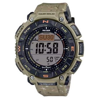 Casio Men's Pro Trek Tough Solar Digital Silicone Strap Watch - PRG-340SC-5CR