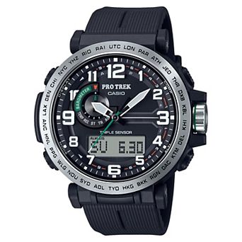 Casio Men's Pro Trek Triple Sensor Solar Black Resin Strap Watch - PRG601-1