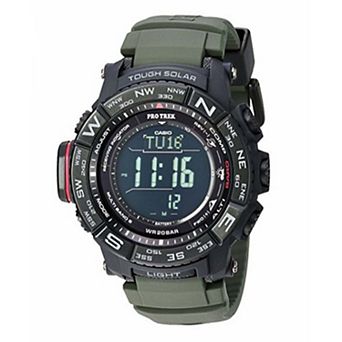 Casio Men's Pro Trek Tough Solar Atomic Time Green Silicone Strap Watch - PRW-3510Y-8CR