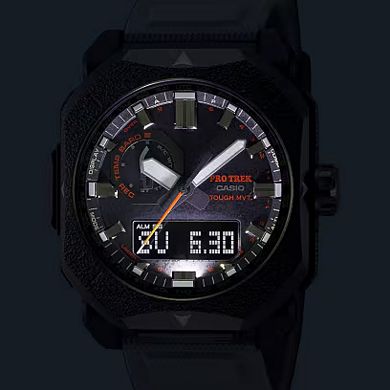 Casio Men's Pro Trek Tough Solar Triple Sensor Analog - Digital Resin Strap Watch - PRW6900BF-1