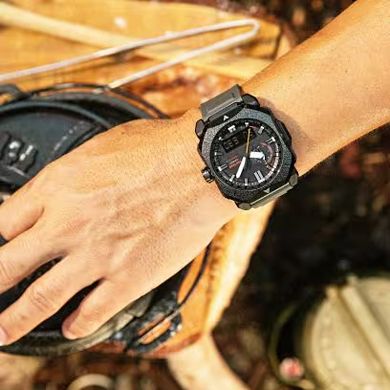 Casio Men's Pro Trek Tough Solar Triple Sensor Analog - Digital Resin Strap Watch - PRW6900BF-1