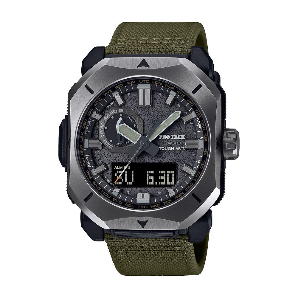 Casio Men's Pro Trek Tough Solar Triple Sensor Green Cordura Strap