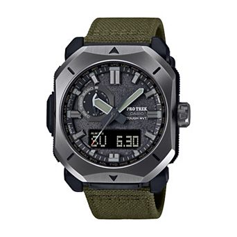 Casio Men's Pro Trek Tough Solar Triple Sensor Green Cordura Strap Watch - PRW-6900YB-3CR