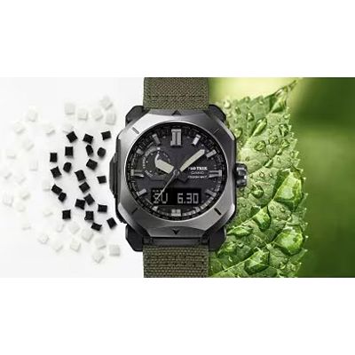 Casio Men's Pro Trek Tough Solar Triple Sensor Green Cordura Strap