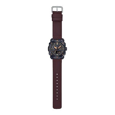 Casio Men's Pro Trek Solar Analog - Digital Black Resin Brown Leather Strap Watch - PRW-6900YL-5