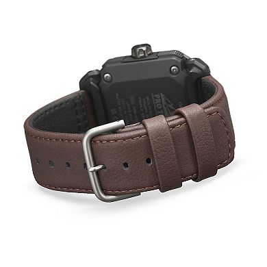 Casio Men's Pro Trek Solar Analog - Digital Black Resin Brown Leather Strap Watch - PRW-6900YL-5
