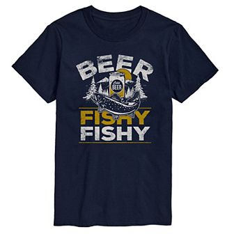 Big & Tall Beer Fishy Fishy Graphic Tee