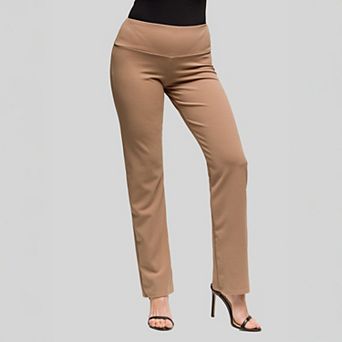 Women's 24Seven Comfort Apparel High Waist Stretch Dress Pants