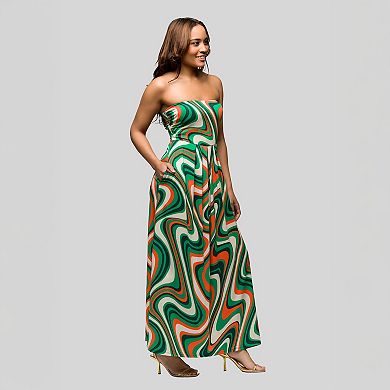 Women's 24Seven Comfort A-Line Strapless Maxi Dress