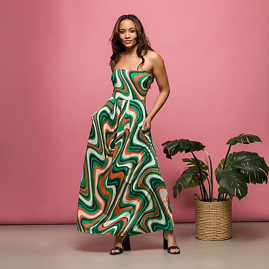 Women's 24Seven Comfort A-Line Strapless Maxi Dress