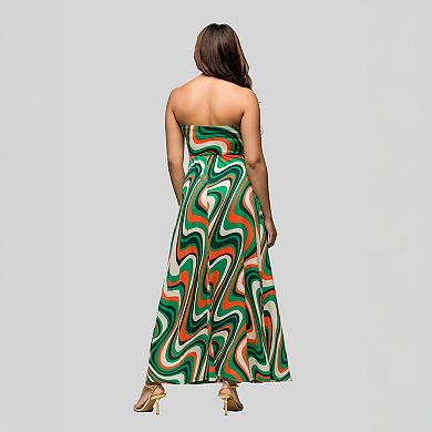 Women's 24Seven Comfort A-Line Strapless Maxi Dress