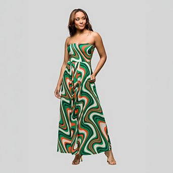 Women's 24Seven Comfort A-Line Strapless Maxi Dress