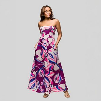 Women's 24Seven Comfort A-Line Strapless Maxi Dress