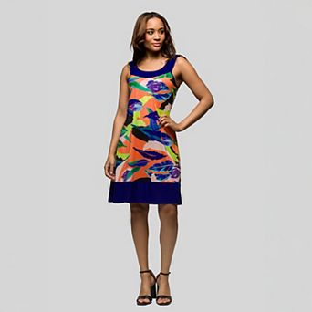 Women's 24Seven Comfort Apparel Scoop Neck Sleeveless Knee Length Dress