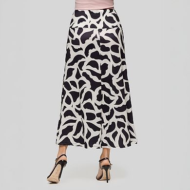 Women's 24Seven Comfort Apparel Print Elastic Waist A-Line Maxi Skirt