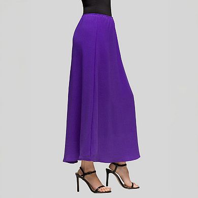 Women's 24Seven Comfort Apparel Elastic Waist A-Line Maxi Skirt