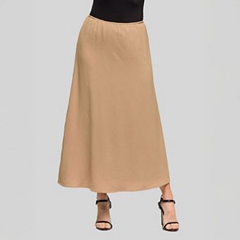 Women's 24Seven Comfort Apparel Elastic Waist A-Line Maxi Skirt