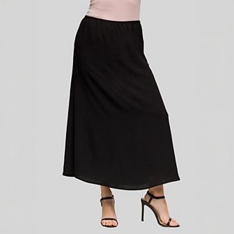 Women's 24Seven Comfort Apparel Elastic Waist A-Line Maxi Skirt