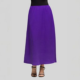 Women's 24Seven Comfort Apparel Elastic Waist A-Line Maxi Skirt