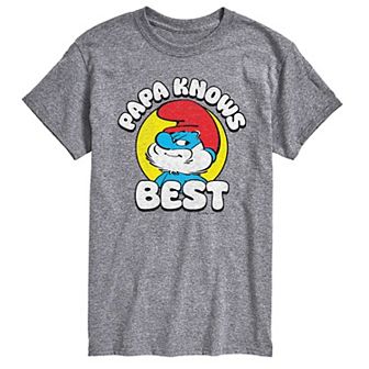 Men's Smurfs Papa Knows Best Graphic Tee