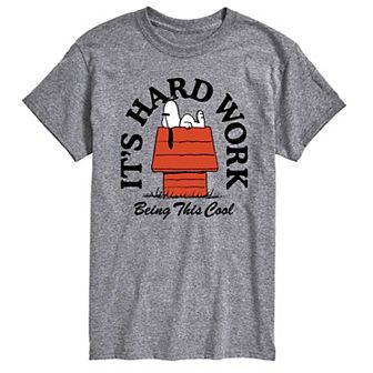 Men's Peanuts Its Hard Work Being Cool Graphic Tee