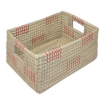 Medium Rectangle Seagrass Storage Bin with Resin Handles